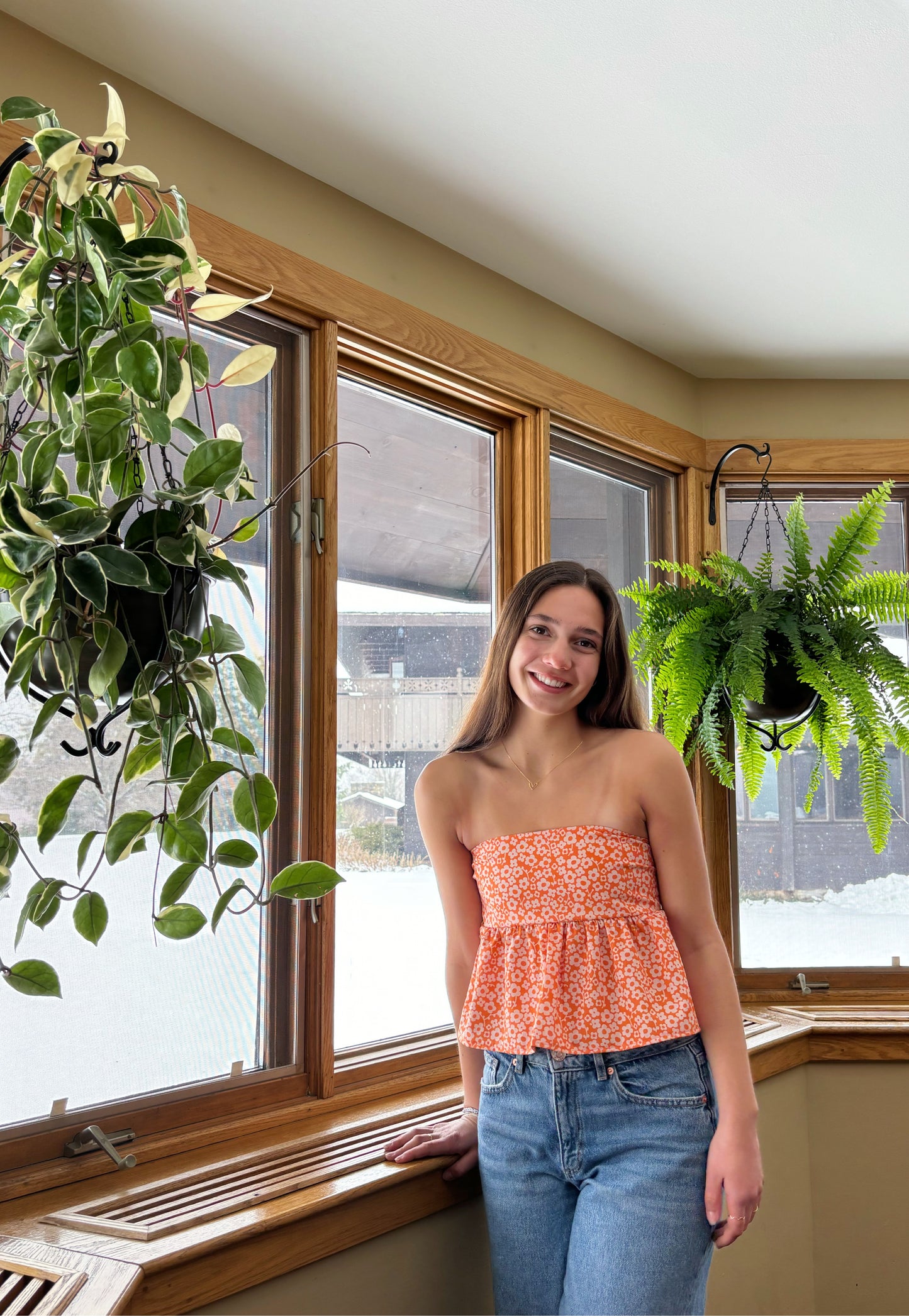 Blossom Top in Orange Daisy