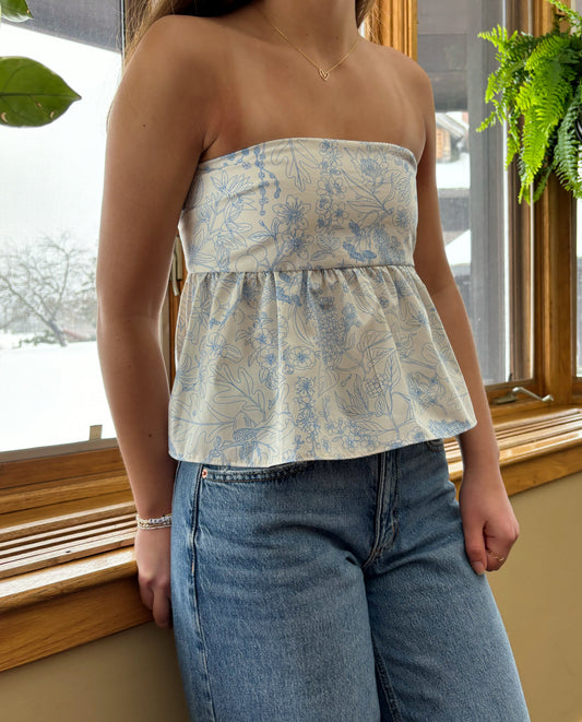 Blossom Top in Blue Garden